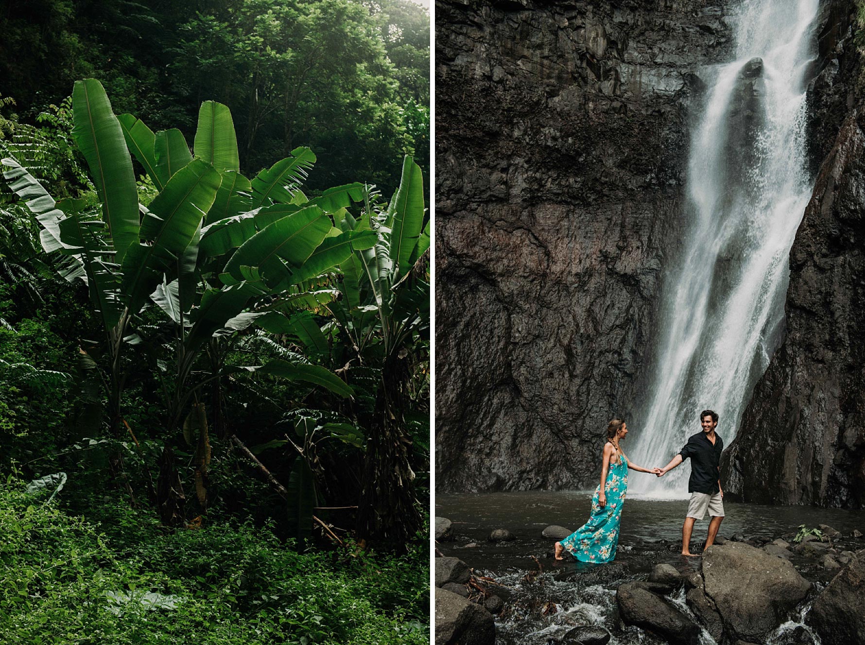 Photos de couple dans la foret tropicale de Tahiti - MG Photographe tahiti