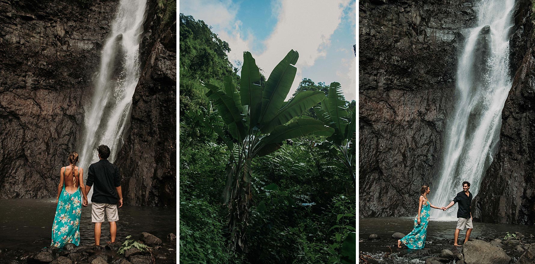 Photos de couple dans la foret tropicale de Tahiti - MG Photographe tahiti