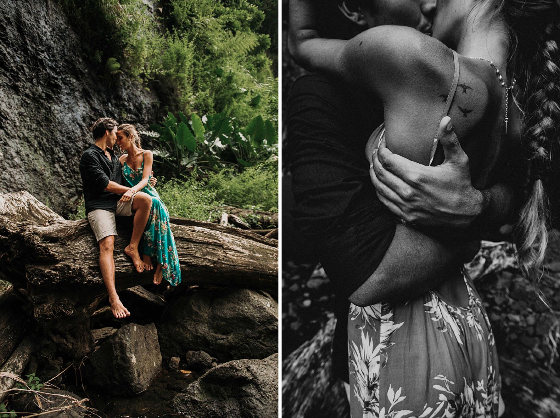 Photos de couple dans la foret tropicale de Tahiti - MG Photographe tahiti
