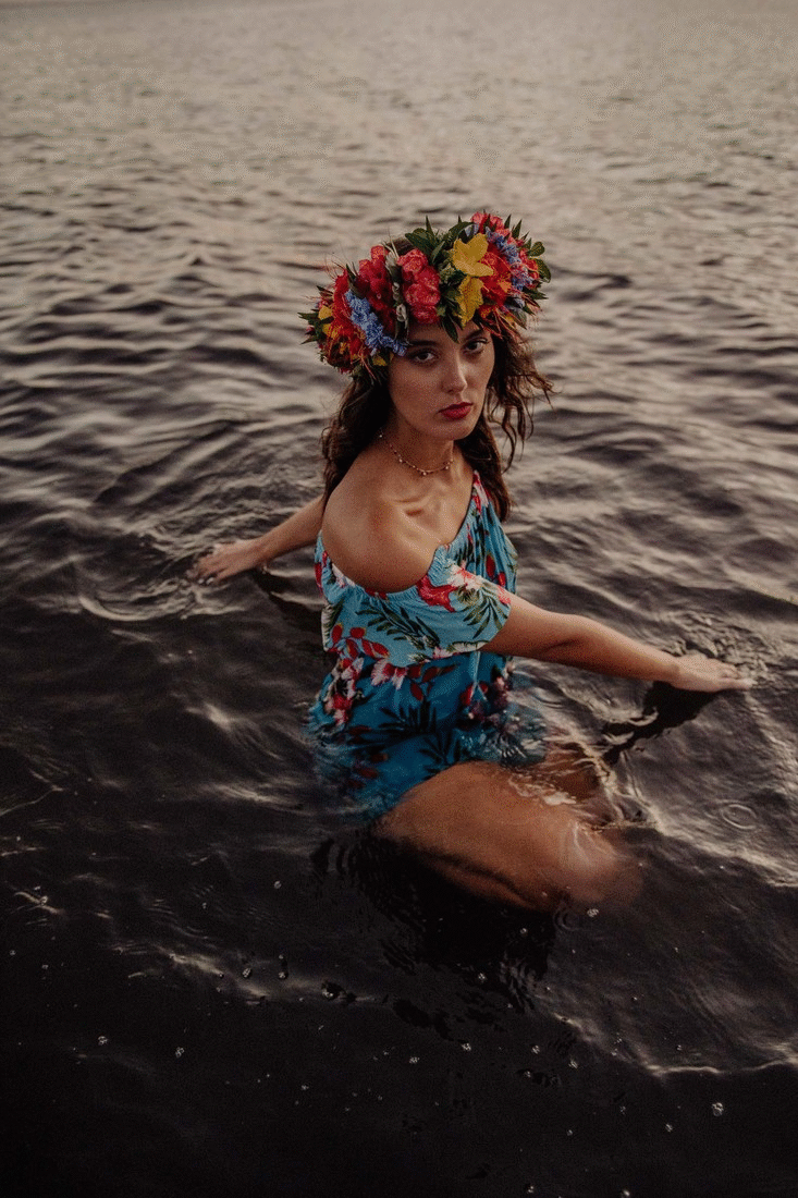 Séance photo sous les cocotiers à Tahiti