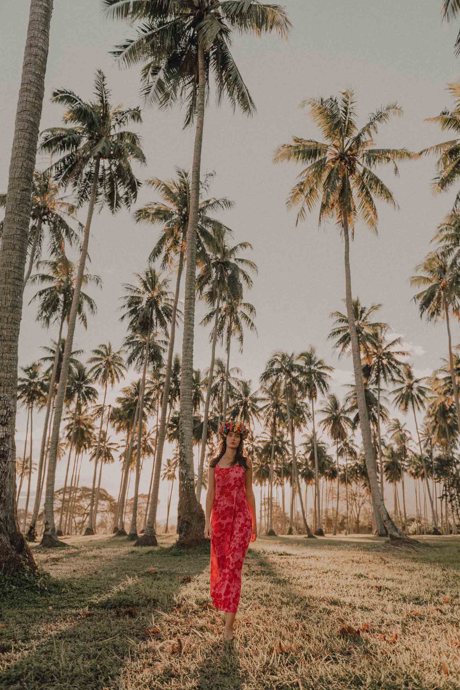 Séance photo sous les cocotiers à Tahiti