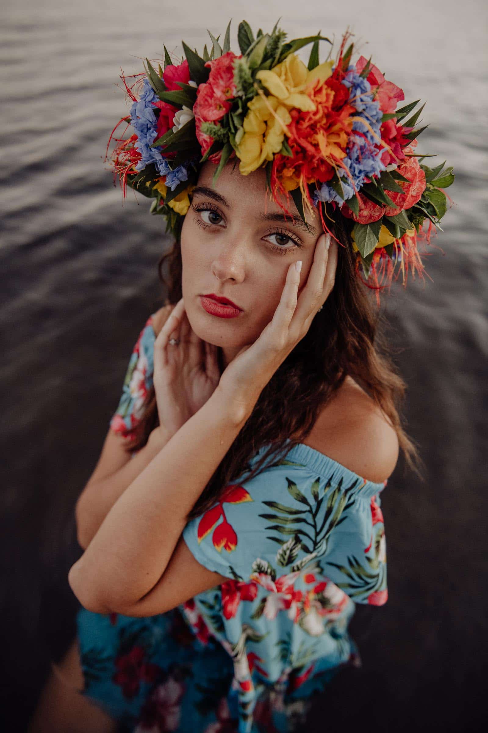 Séance photo sous les cocotiers à Tahiti