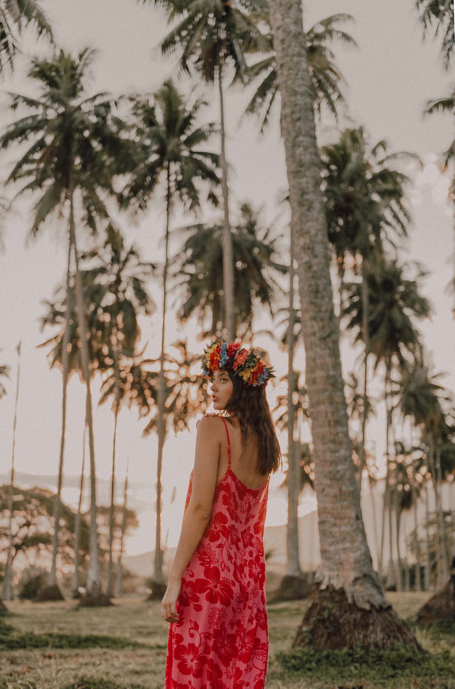 Séance photo sous les cocotiers à Tahiti