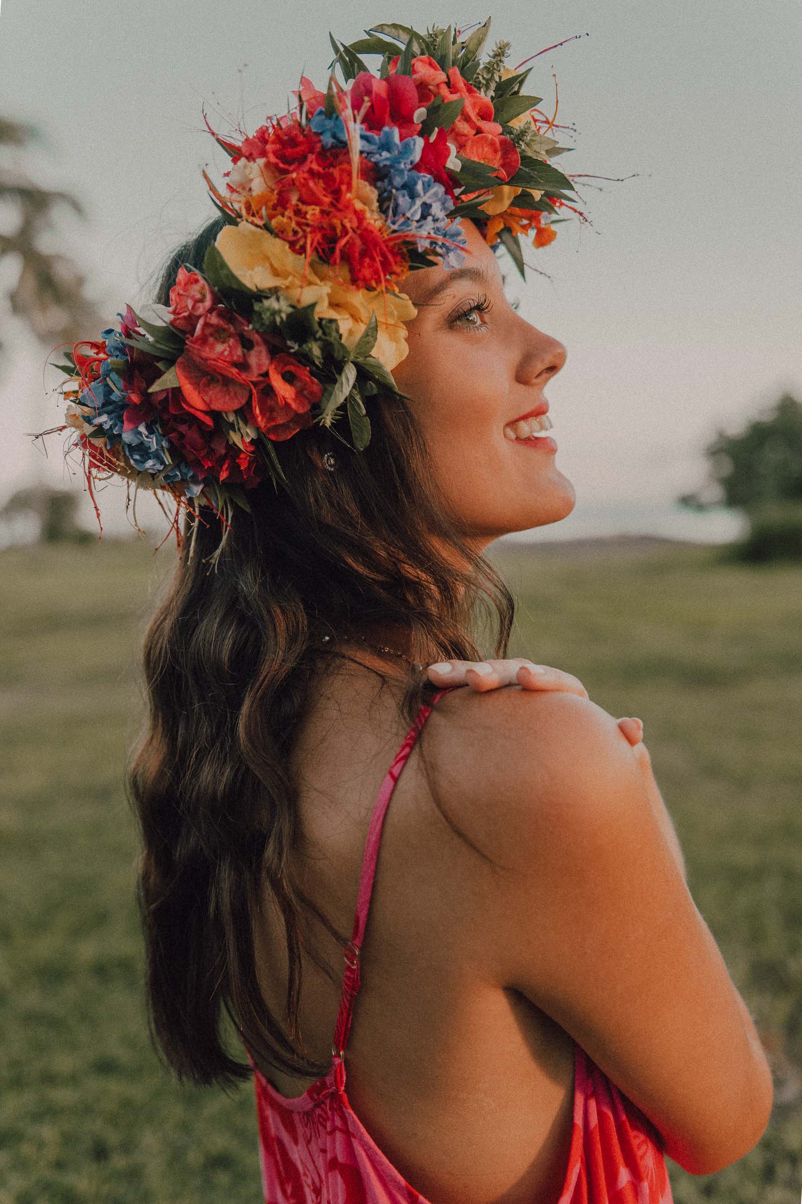 Séance photo sous les cocotiers à Tahiti