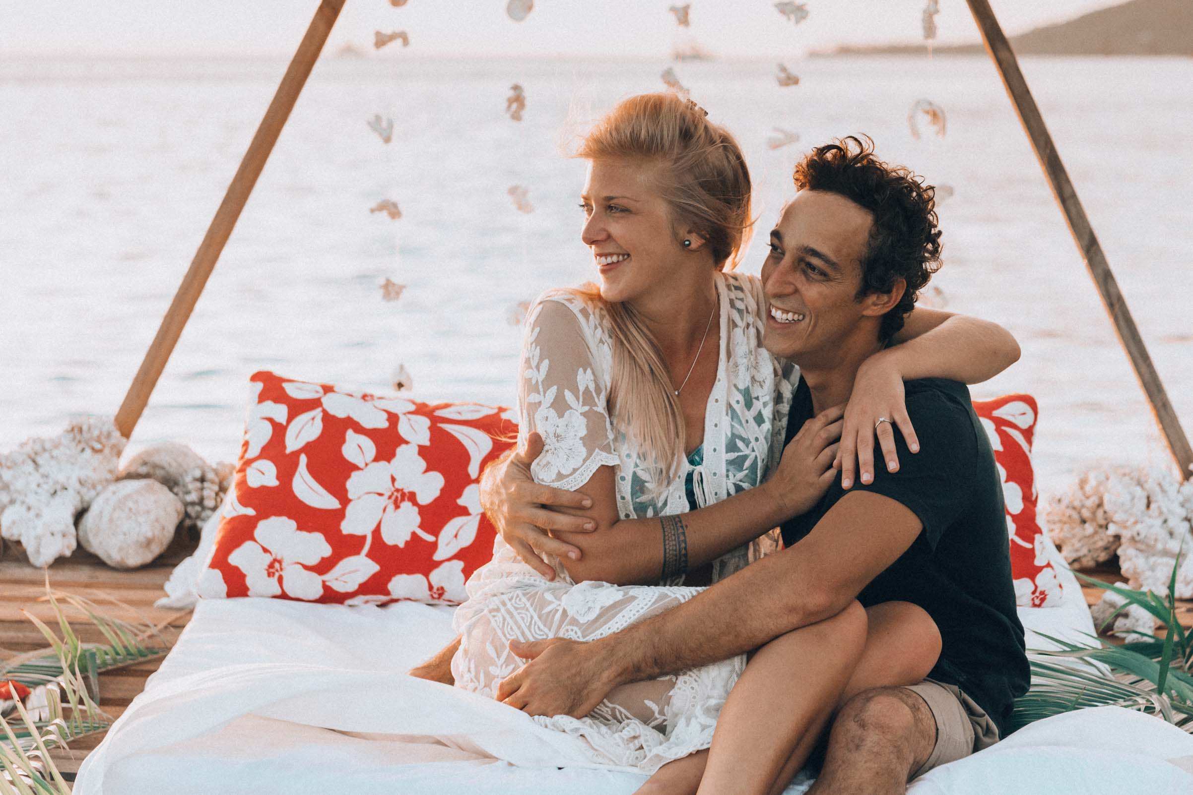 Un lit sur le lagon Moorea