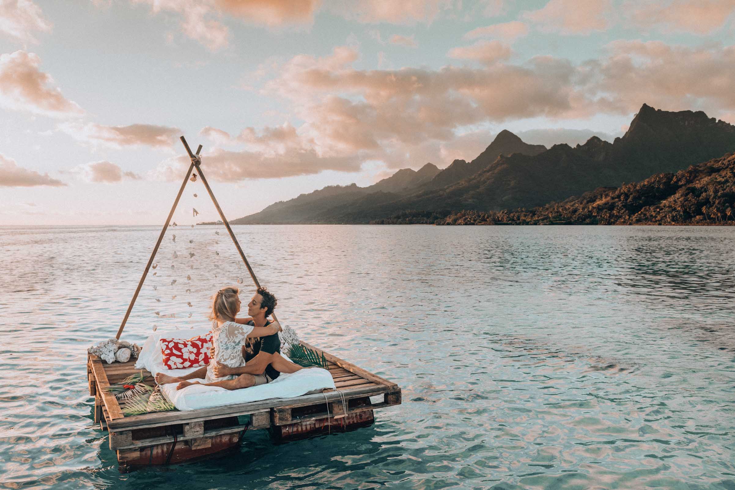 Un lit sur le lagon Moorea