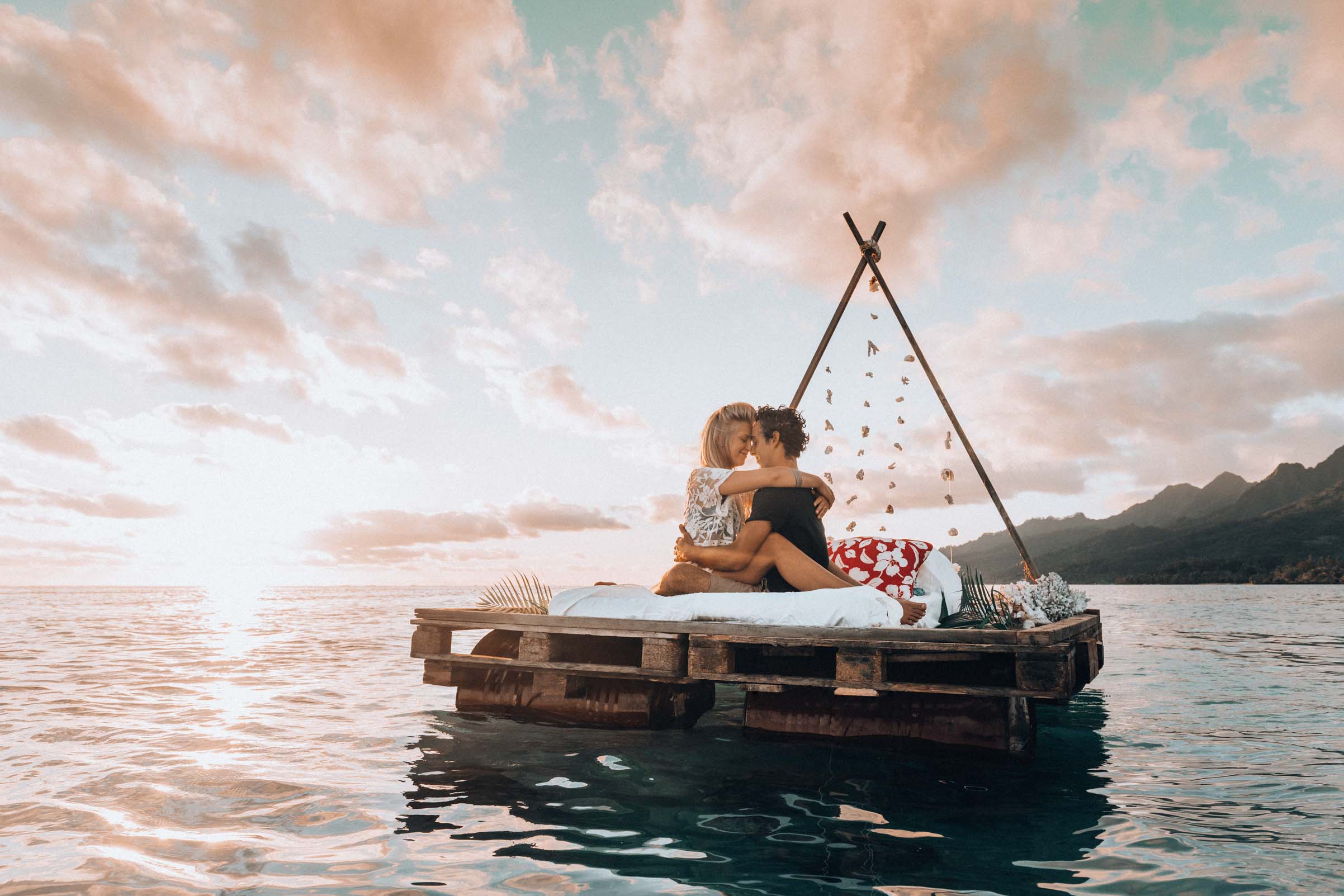 Un lit sur le lagon Moorea