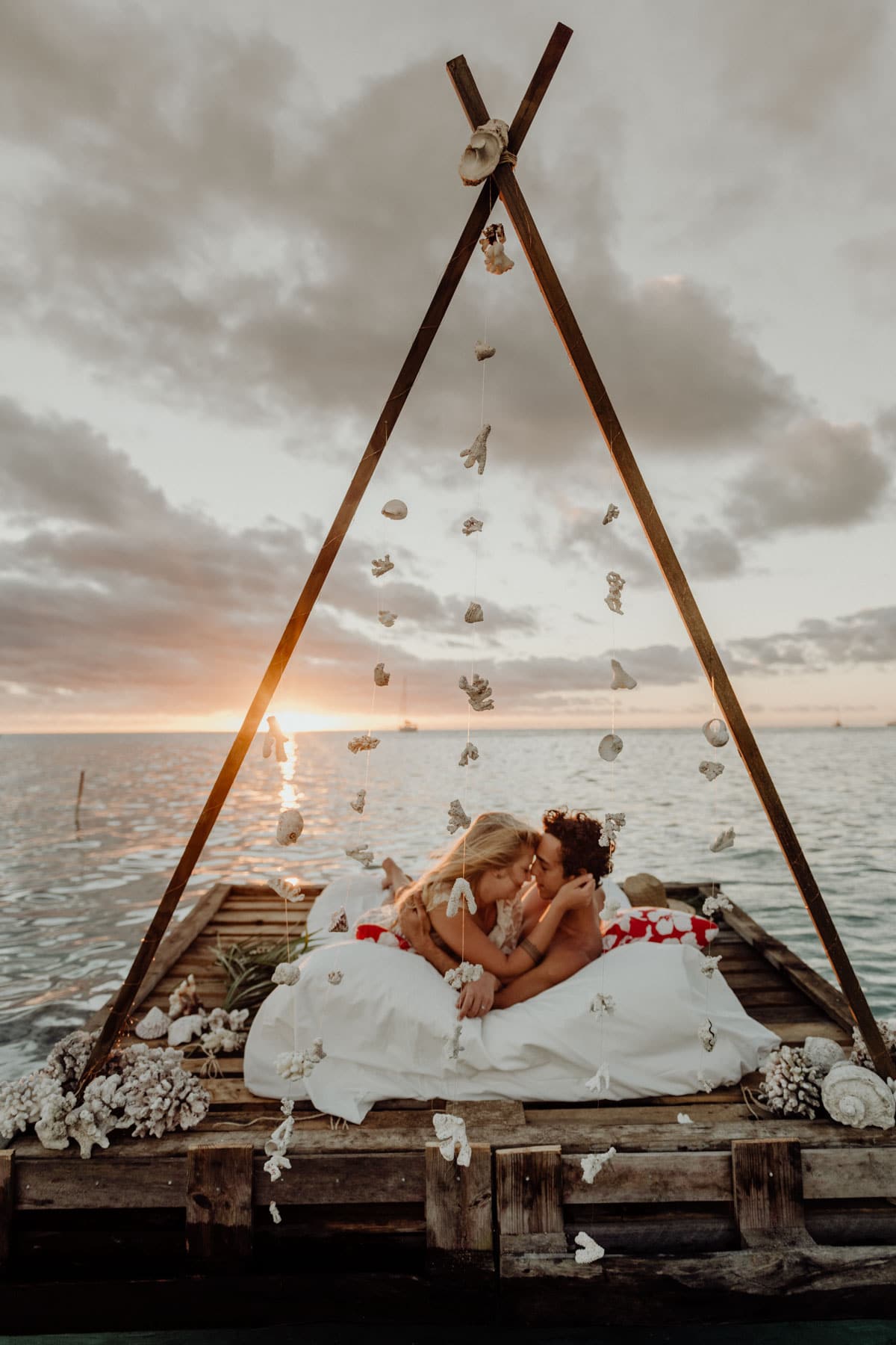 Un lit sur le lagon Moorea