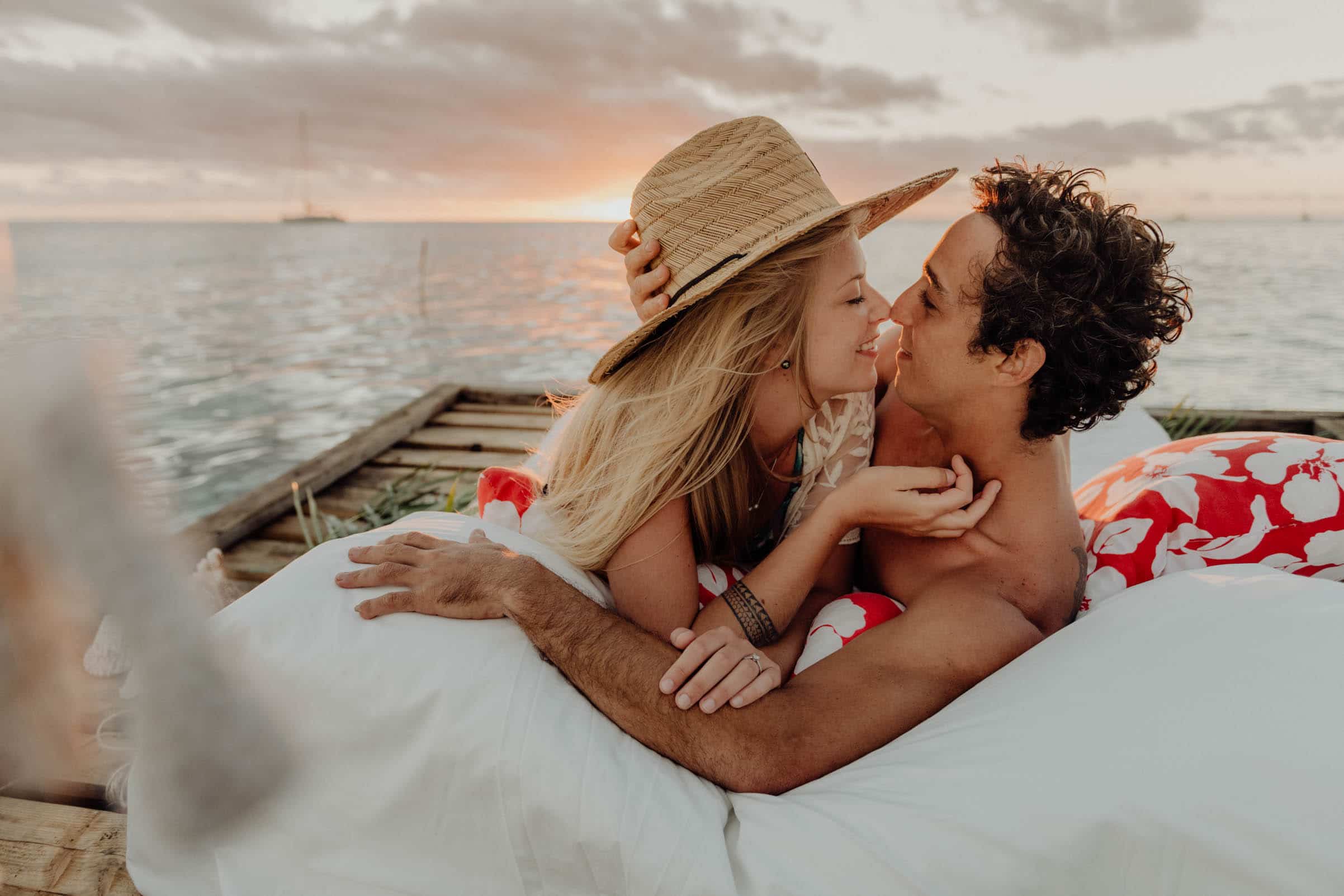 Un lit sur le lagon Moorea