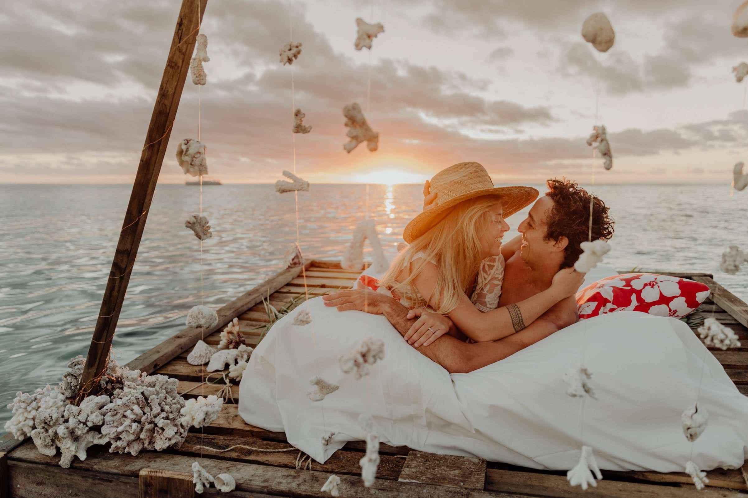 Un lit sur le lagon Moorea