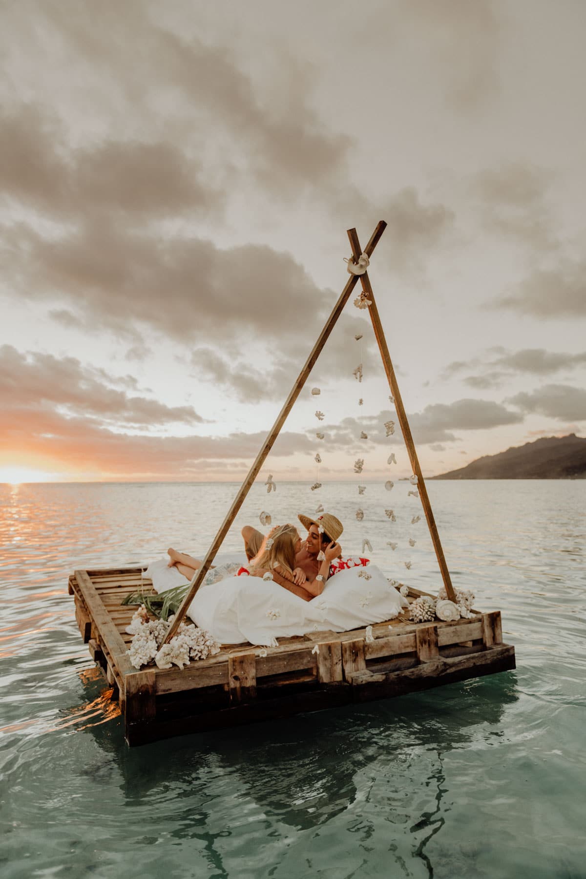 Un lit sur le lagon Moorea