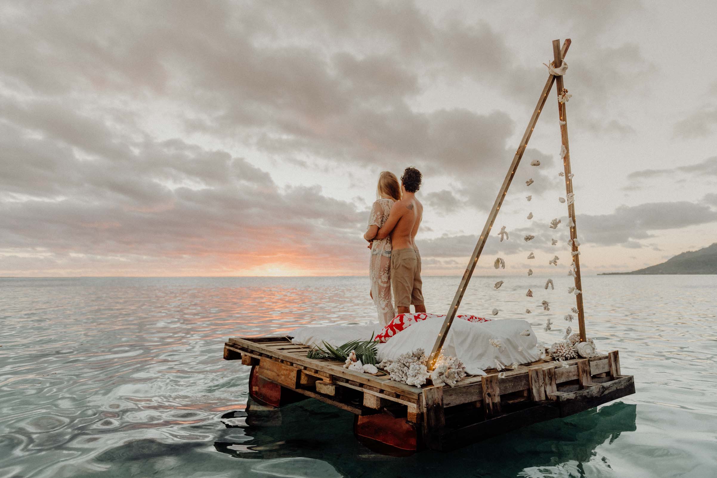 Un lit sur le lagon Moorea