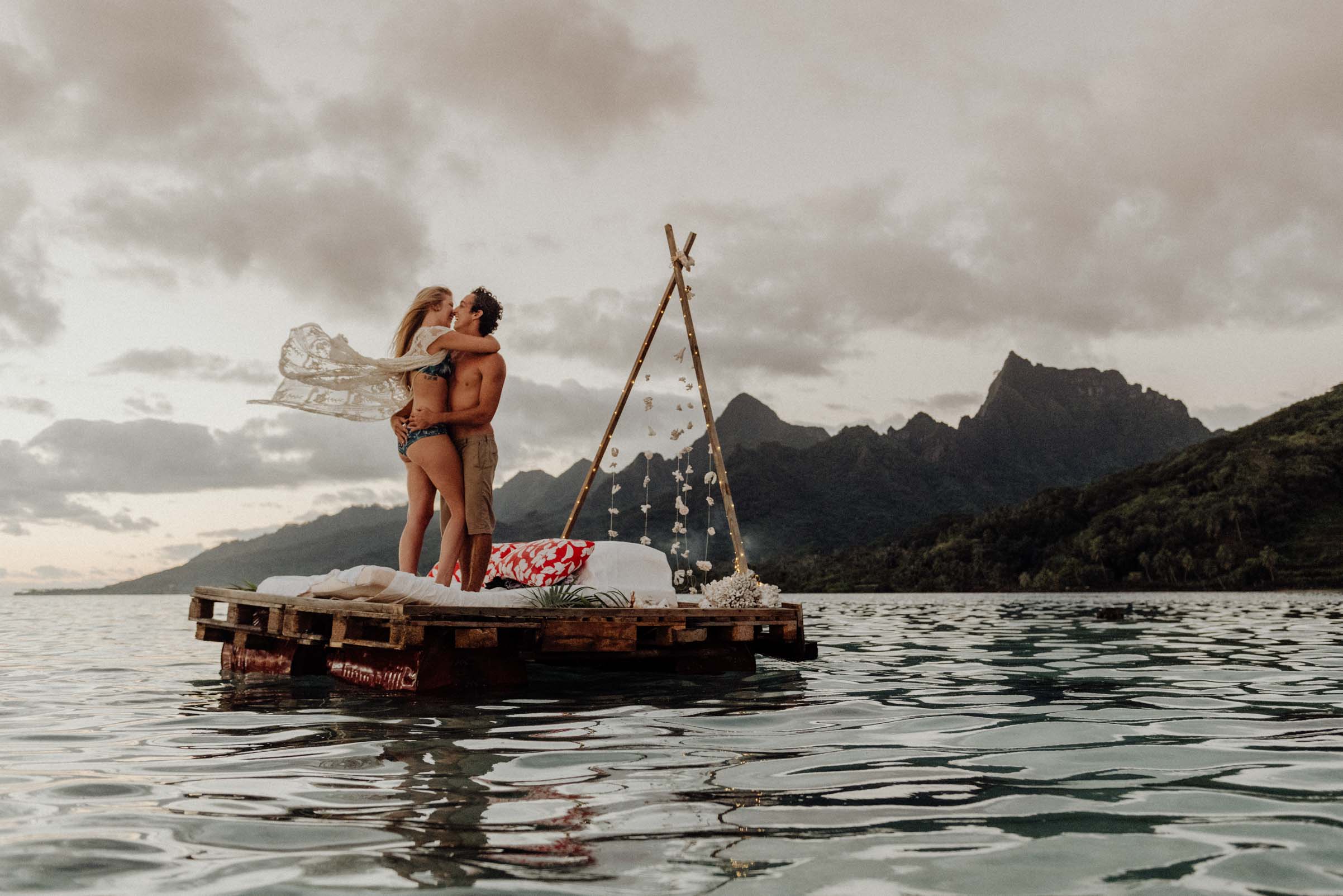 Un lit sur le lagon Moorea