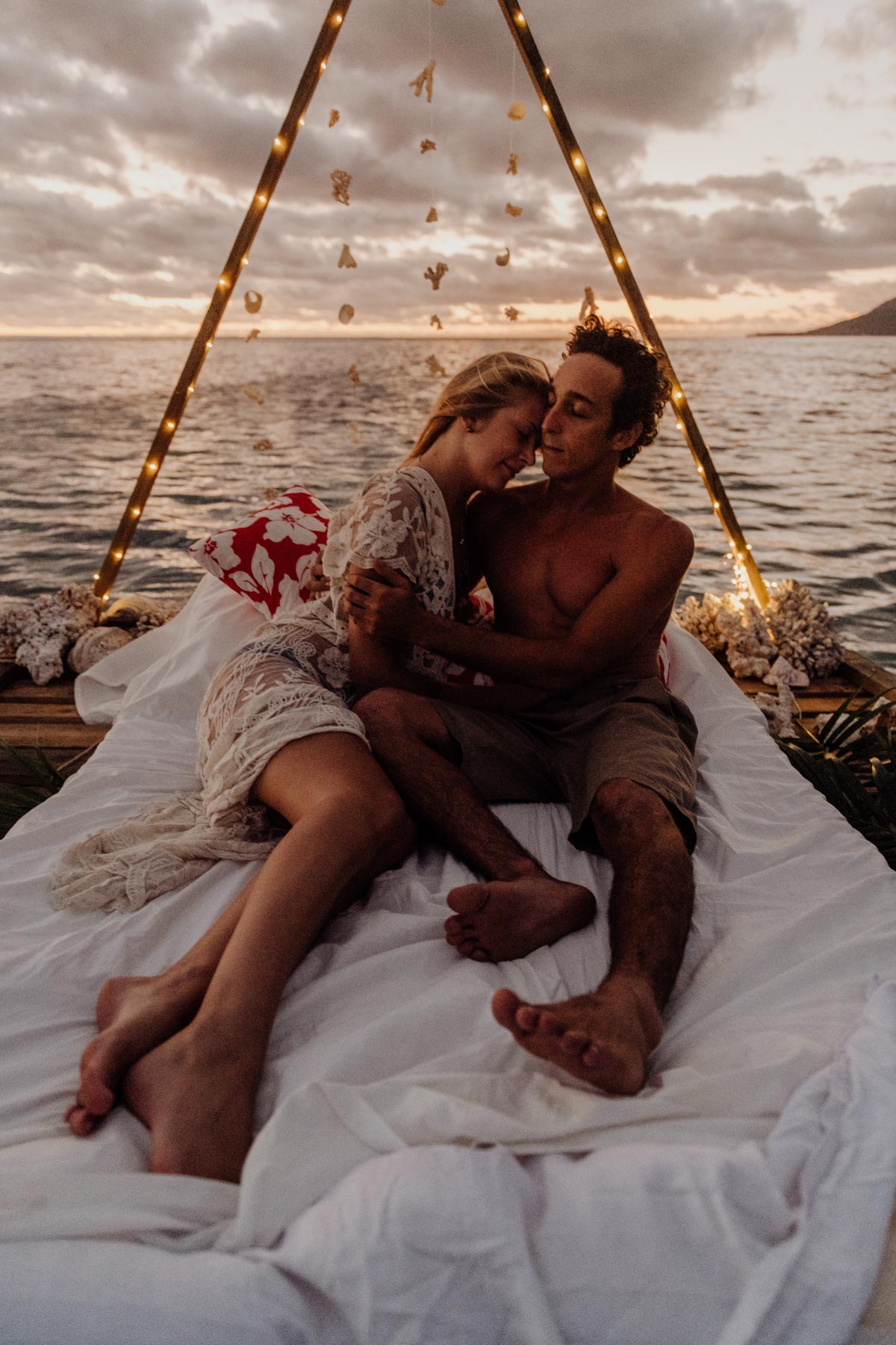 Un lit sur le lagon Moorea