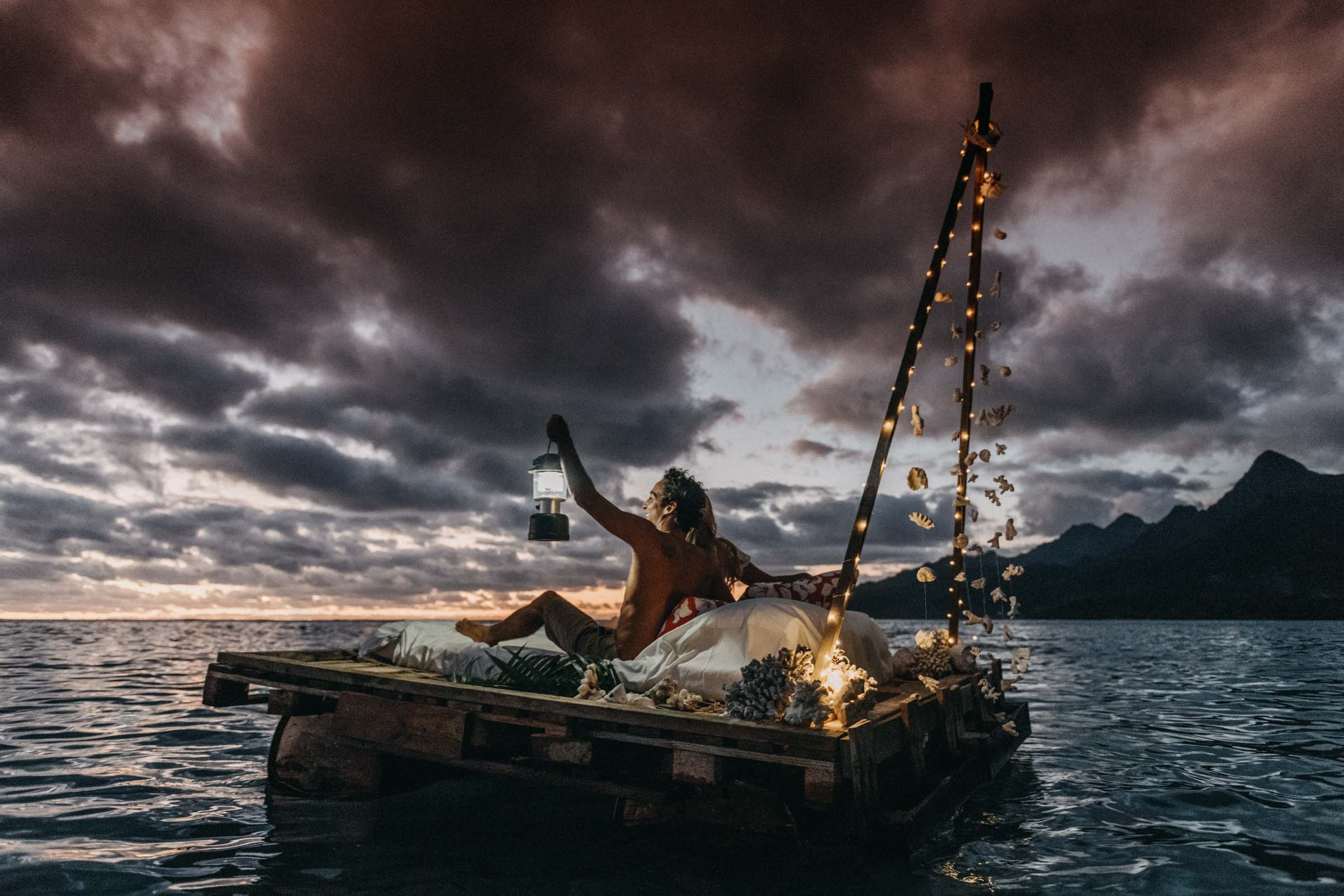 Un lit sur le lagon Moorea