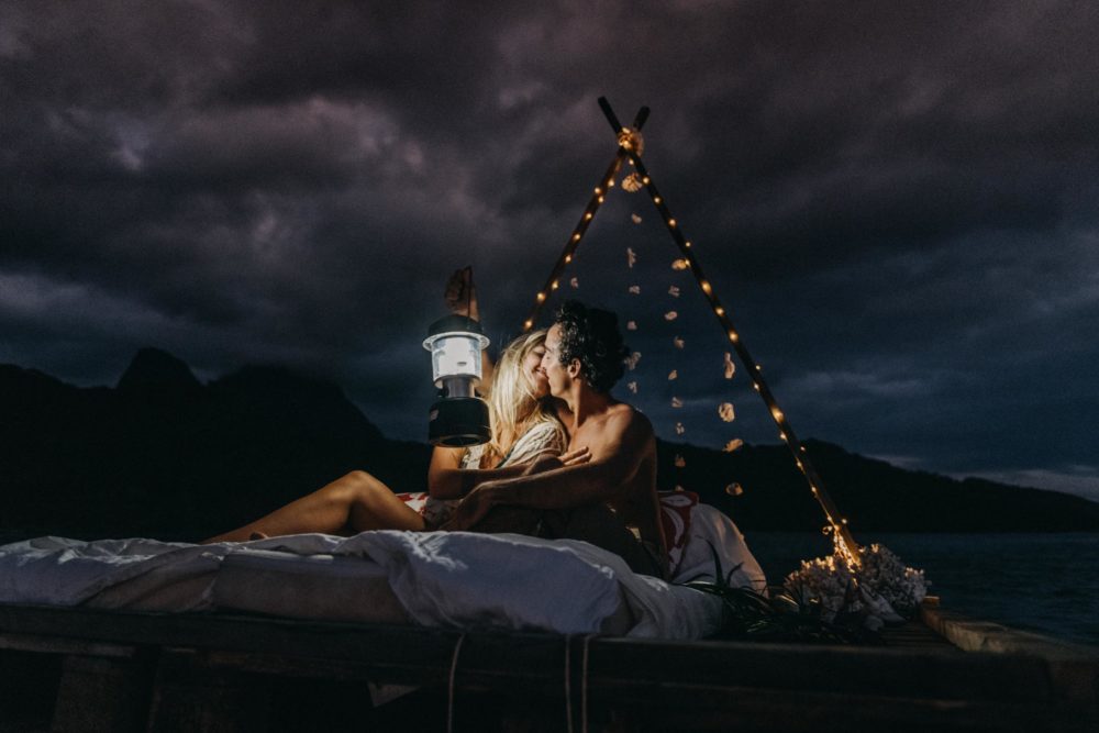 Un lit sur le lagon Moorea