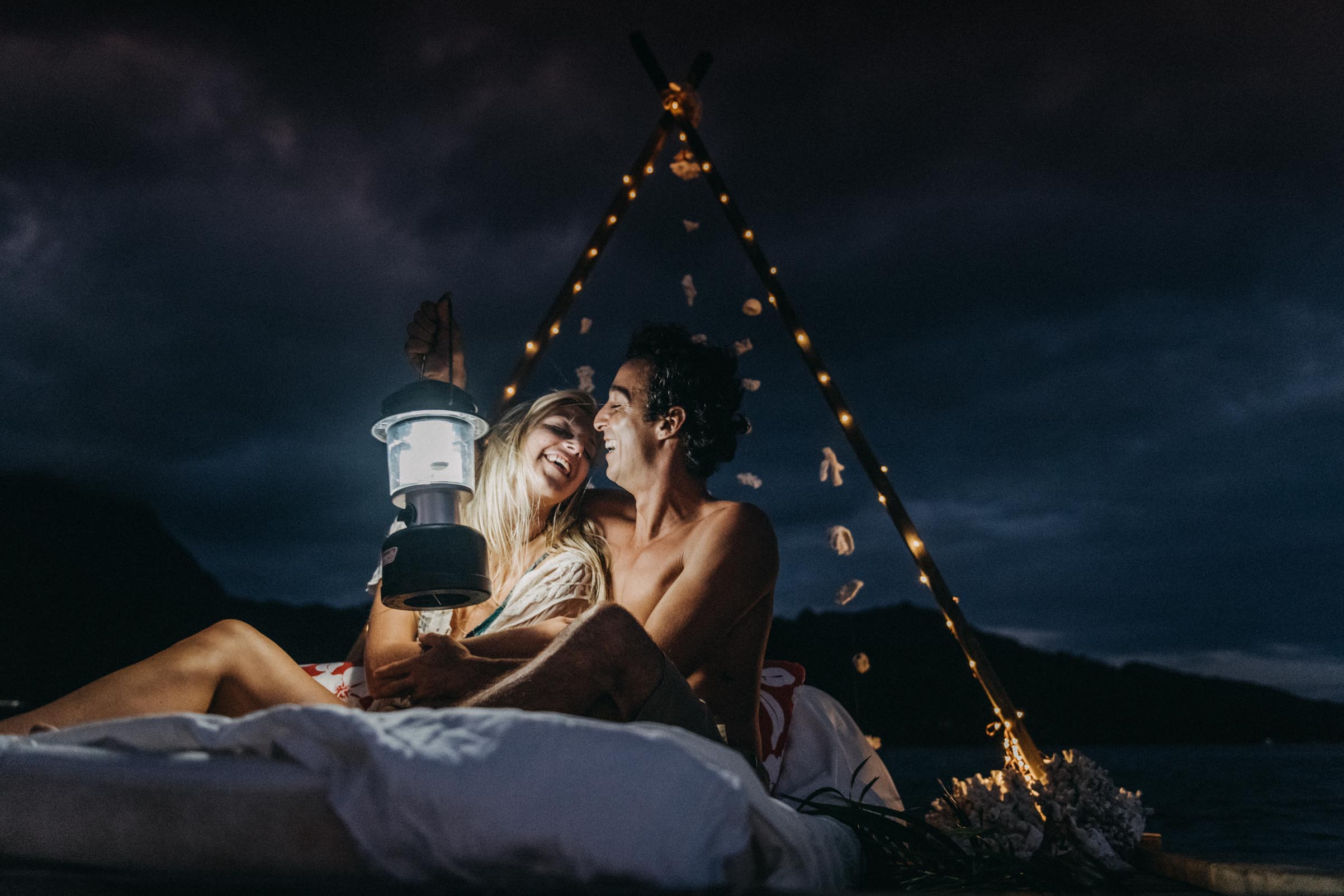 Un lit sur le lagon Moorea