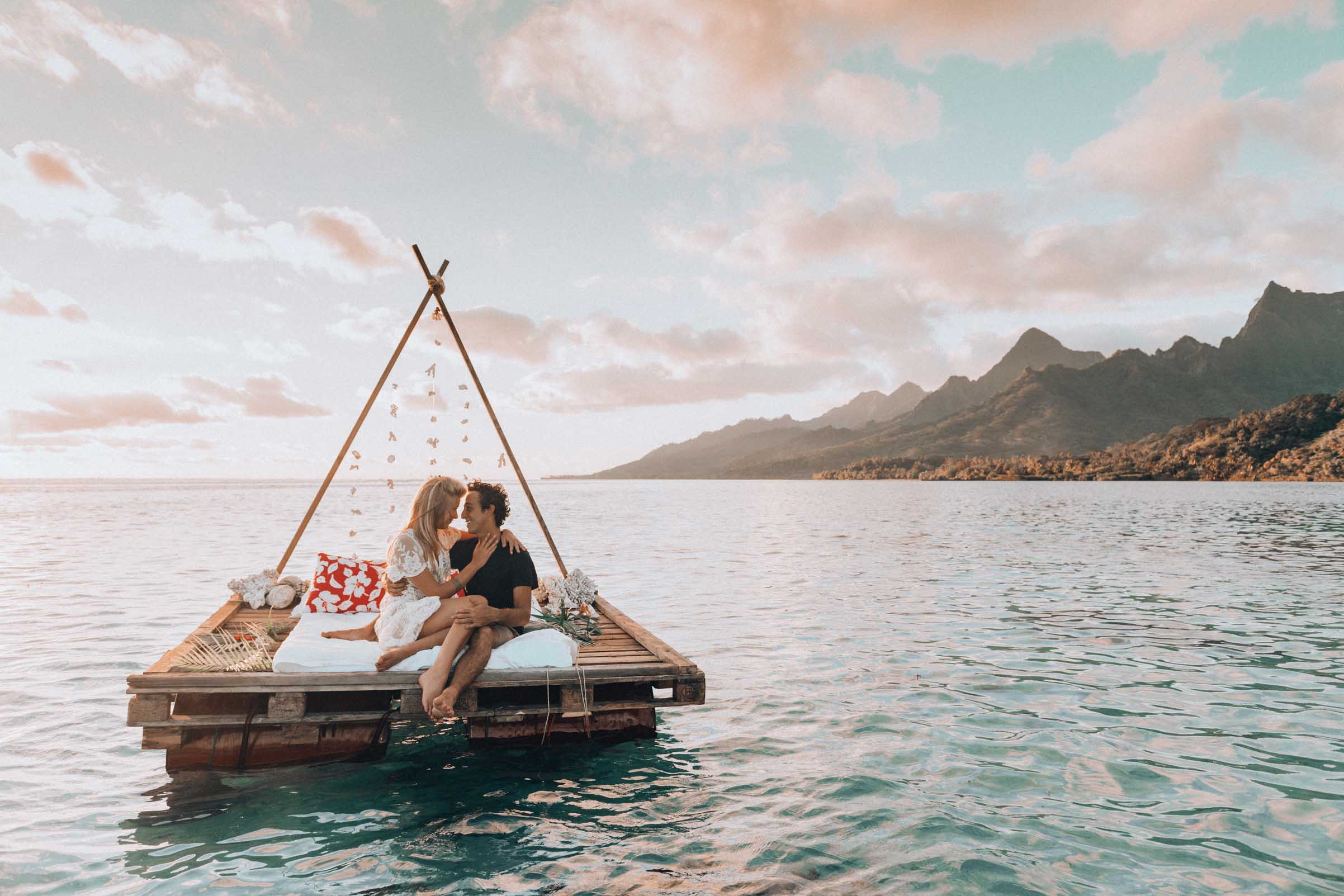 Un lit sur le lagon Moorea