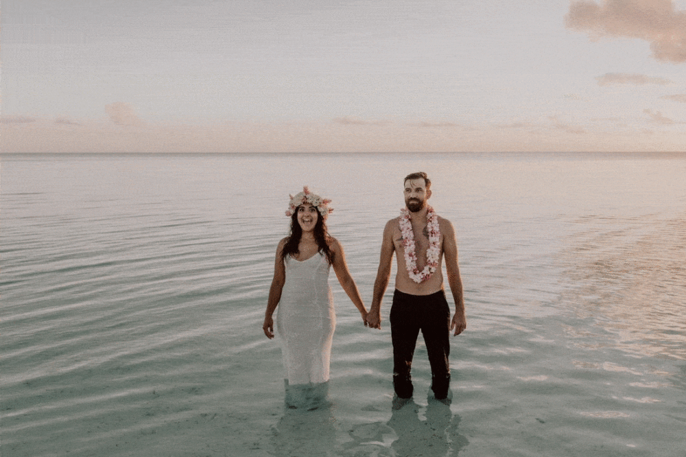 Séance photo couple plage matira bora bora
