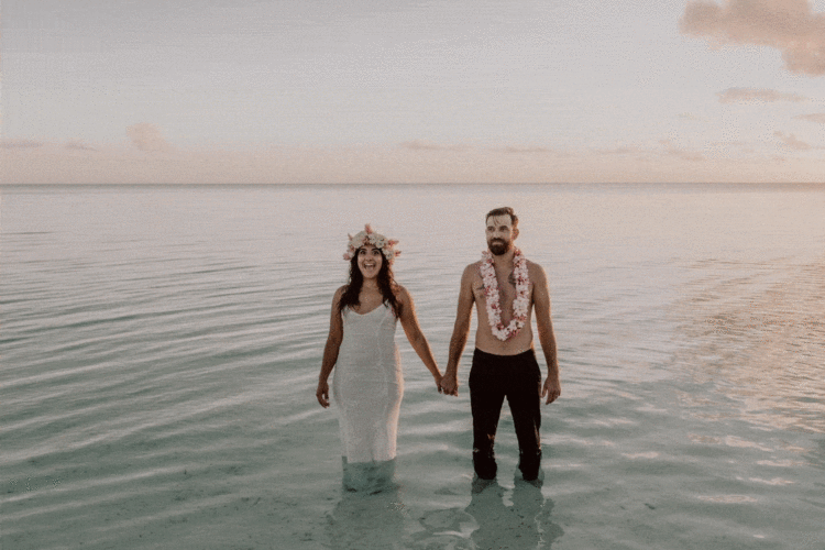 Séance photo couple plage matira bora bora