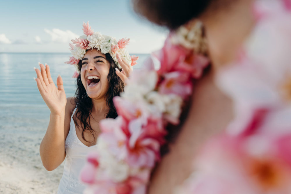 Couple photoshoot Matira Beach Bora Bora