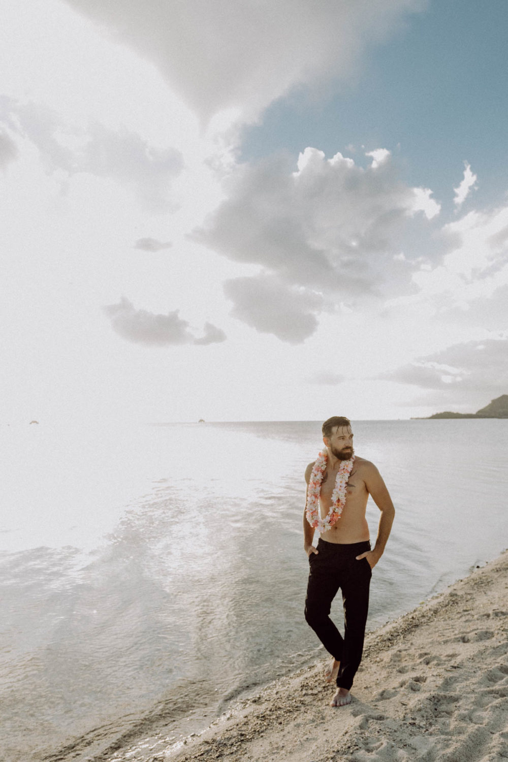 Couple photoshoot Matira Beach Bora Bora