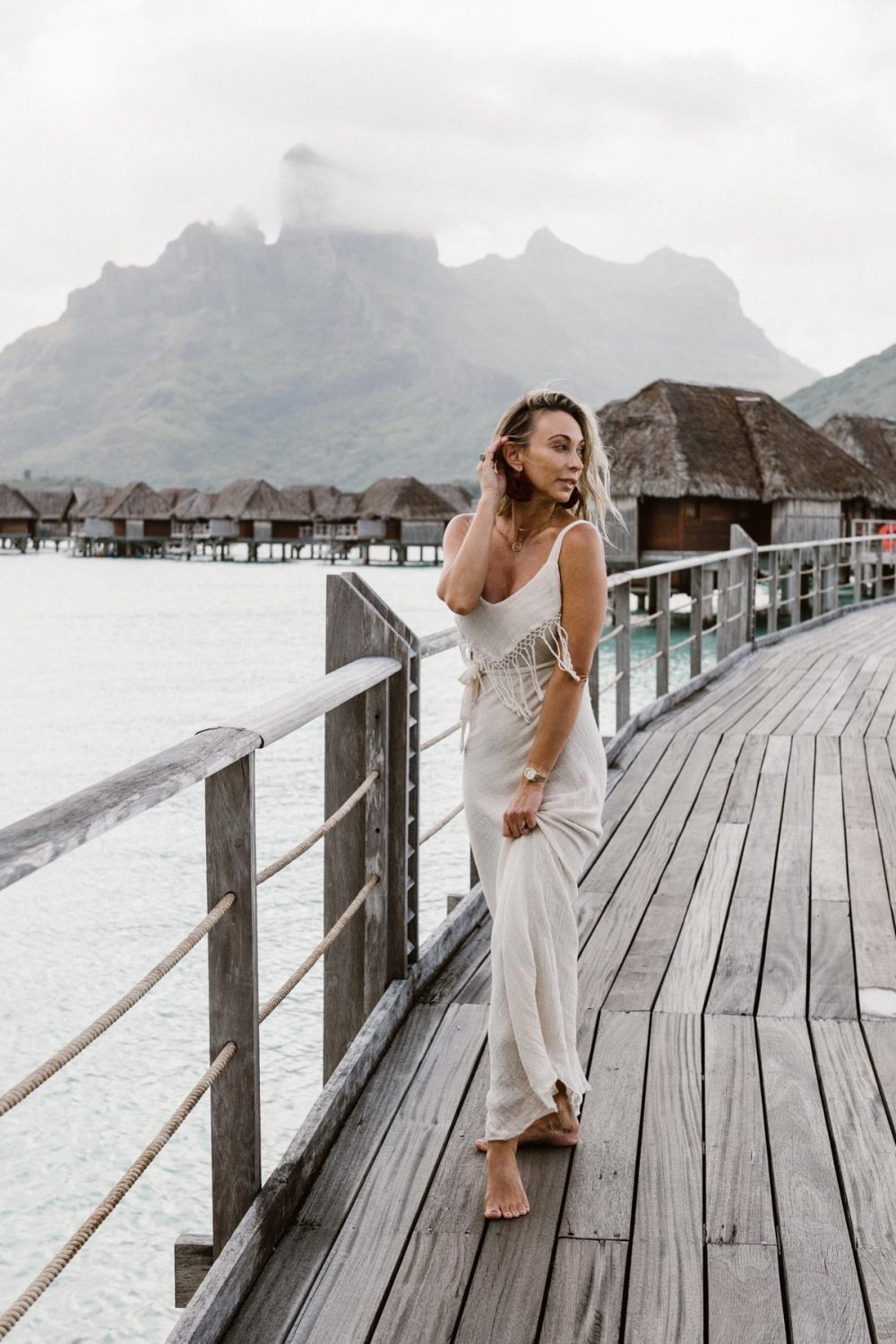 Fashion photoshoot at the Four Seasons Bora Bora