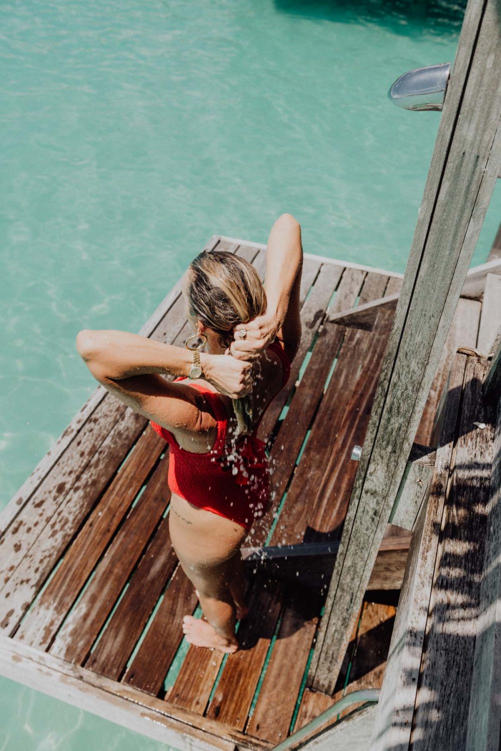 Fashion photoshoot at the Four Seasons Bora Bora