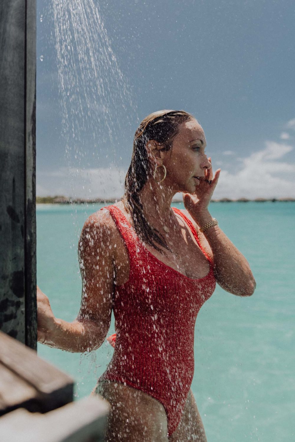 Fashion photoshoot at the Four Seasons Bora Bora